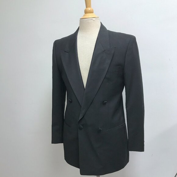 TED LAPIDUS BLACK Tuxedo Jacket double breastedmade in France 36 vintage